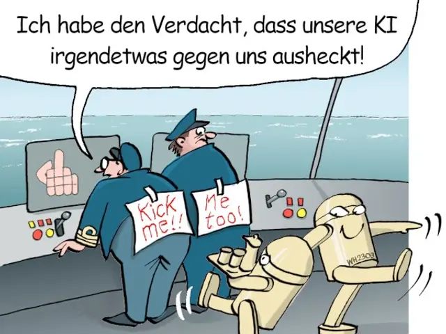 The image shows a comic strip with a cartoon of a man in a suit and a woman in a dress, both of...