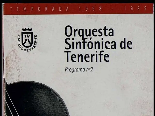 The image shows a poster featuring Mozart's Symphony No. 2 in D Minor, Op. 63, with two people...