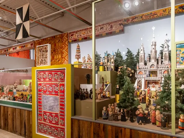 The image shows a room filled with lots of different types of toys, including dolls, Christmas...