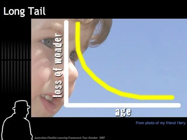 The image shows a poster with a picture of a child's face on the left side and text on the right...