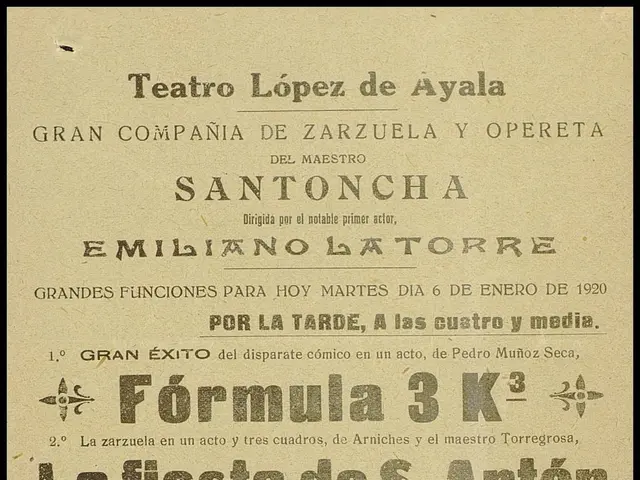 The image shows an old newspaper advertisement for the El Día de Reyes, a Spanish opera, with a...