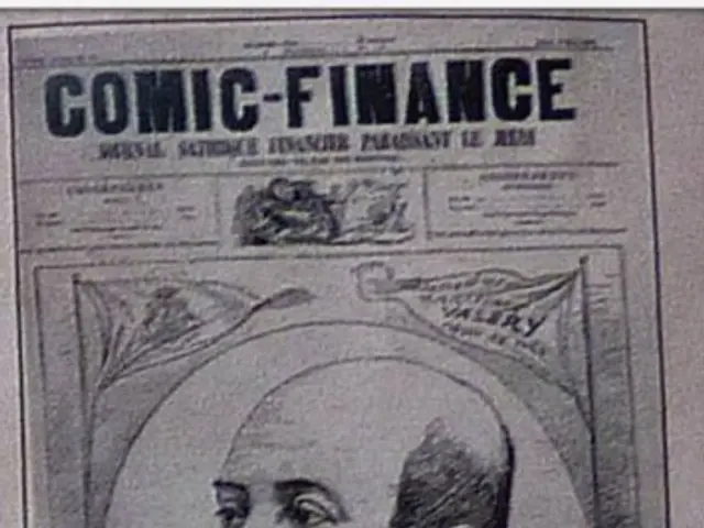 The image shows a man with a mustache and moustache on the front page of a comic book. He has a...