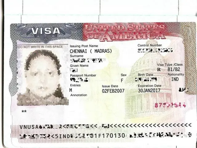 The image shows a passport with a picture of a woman's face on it, along with text and numbers...