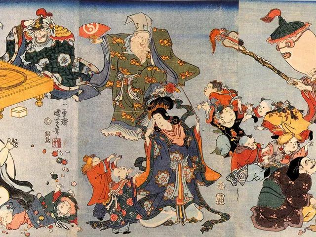 The image shows a painting by Utagawa Kunisada Toyokuni III from the series Fifty-Three Stations of...