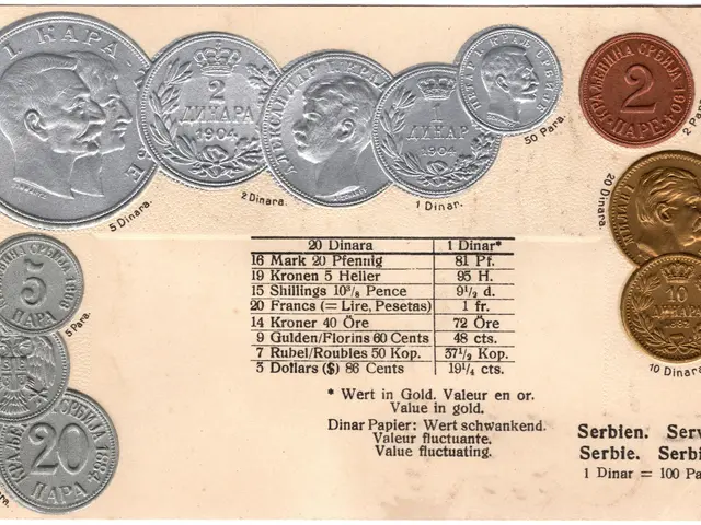 The image shows a paper with a collection of coins from the Czech Republic, including a coin with...