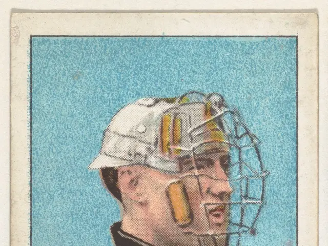 The image shows a baseball card with a picture of a man wearing a helmet on his head. At the bottom...