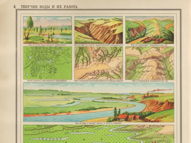 The image shows an old book with a map of the Russian countryside on it. The map is detailed and...