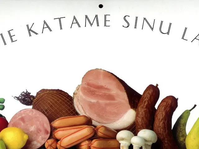 The image shows a poster with the words "meie katame sinu laua" written on it, surrounded by a...