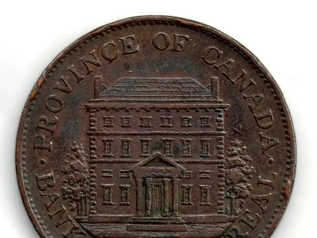 The image shows a copper coin with the words "Province of Canada" on it against a white background.
