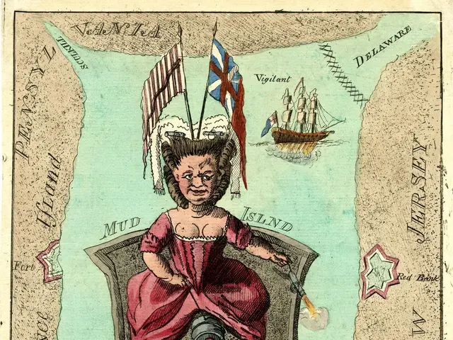 The image shows a cartoon of a person sitting on a chair in the center, surrounded by boats on the...