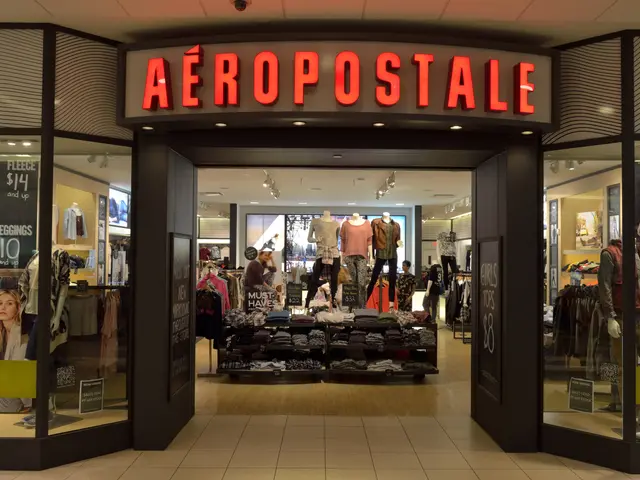 The image shows an aeropostale store in a shopping mall, with mannequins wearing dresses, clothes...
