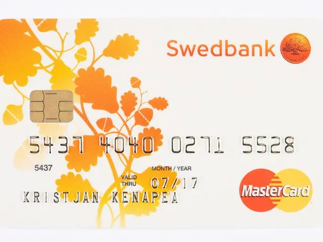 The image shows a Swedish Mastercard credit card with a white background. The card has text,...