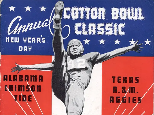 The image shows a book with a picture of a person on it and the words "Cotton Bowl Classic New...