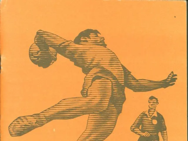 The image shows a book with a picture of a man kicking a soccer ball on the cover page. The man is...