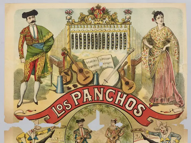 The image shows a poster advertising the Los Panchos, a traditional Spanish dance. It features...
