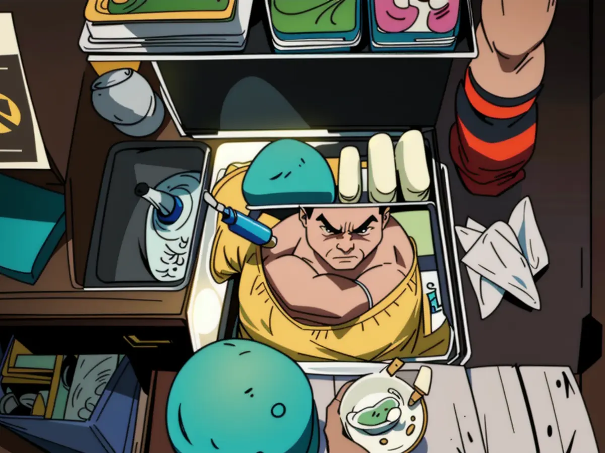 Reviewer reveals organized arrangement of cleaning supplies: three sponges, four magic erasers, two handheld scrub brushes, dish brush, four folded dish cloths, and a folded drying pad neatly stored in a drawer. Drawer's Contents: Disclosed Three Sponges, Four Magic Erasers, Two Handheld Scrub Brushes, One Dish Brush, Four Folded Dish Cloths, and a Folded Drying Pad in an Orderly Manner