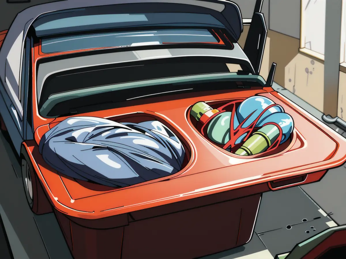 Adjustable, Red Sauce Holder Securely Attached to a Car Air Vent Features Two Apertures for Convenient Sauce Access