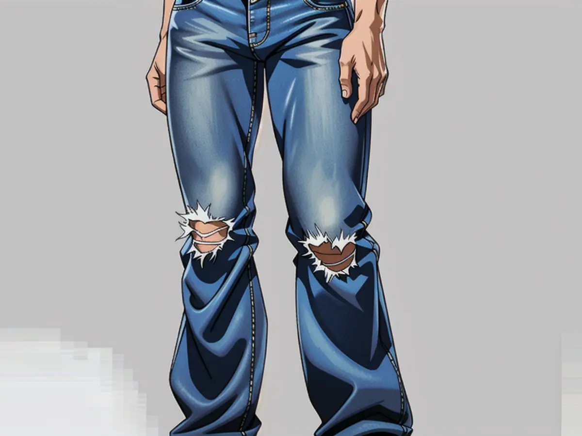 Torn Denim Pants Duo Torn Denim Pants duo