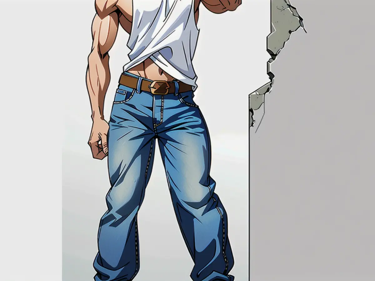 Torn Denim Pants Duo Torn denim trousers duo