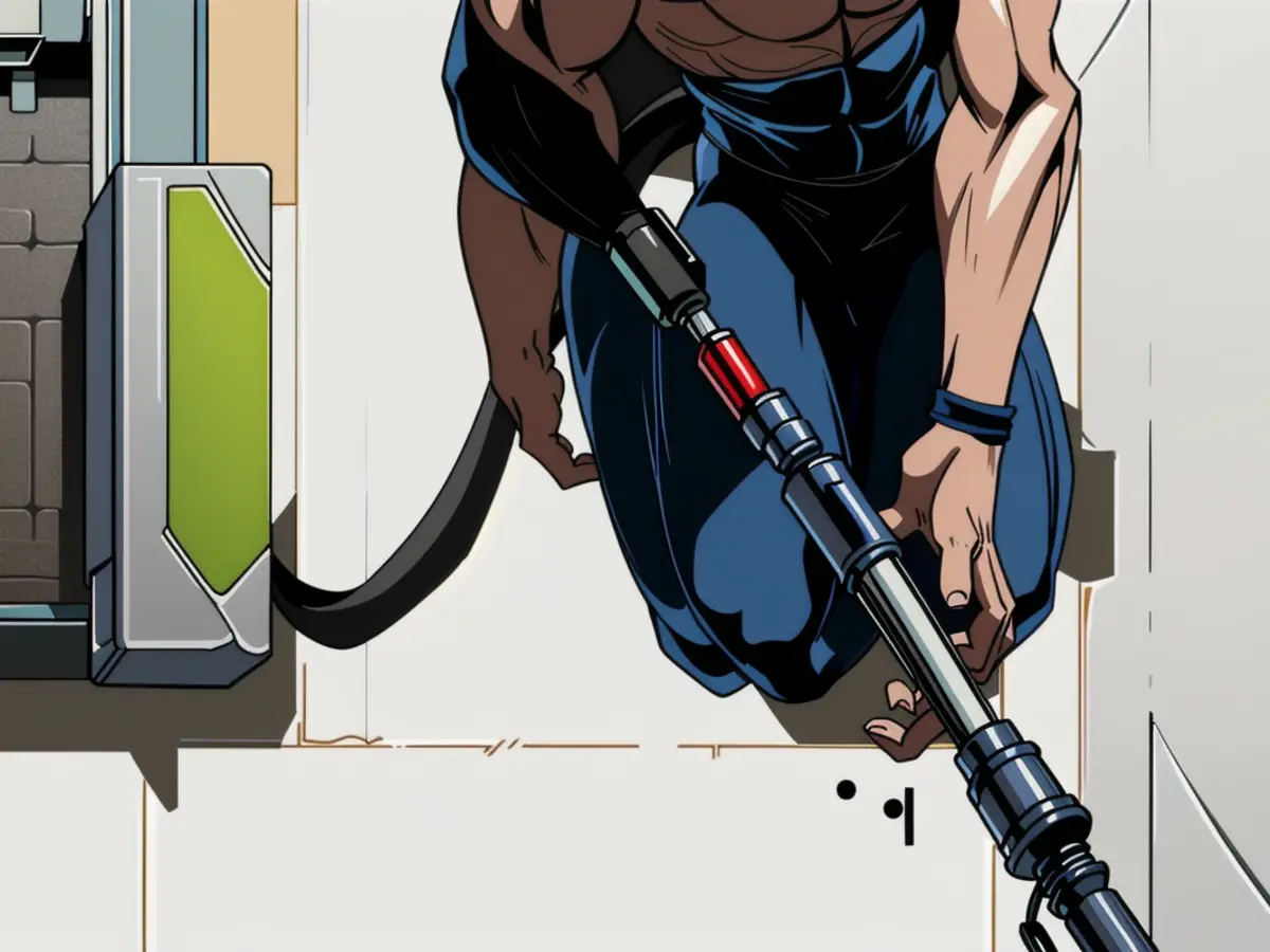 Individual applying a portable cleaning device on a soiled floor surface Individual utilizing a portable carpet cleaner to address discolored flooring