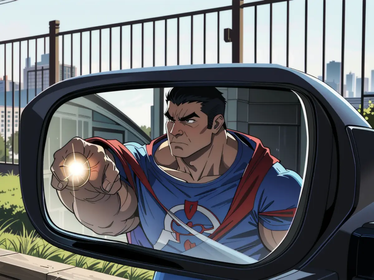 Stubborn Minor Blind Spot Reflector Adhered to Car's Side Mirror Edge