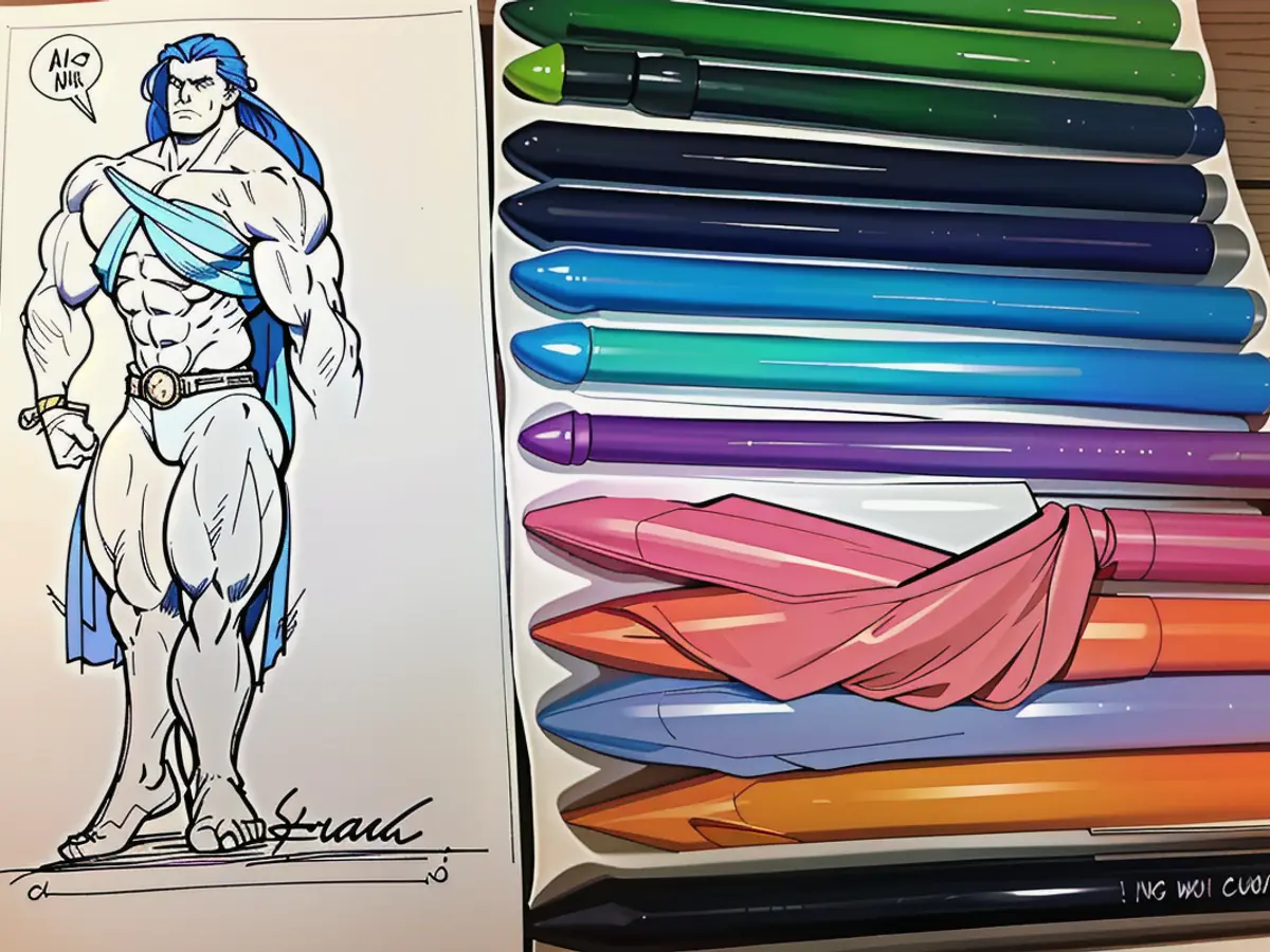 Twenty different gel pens, each inscribed with the word 