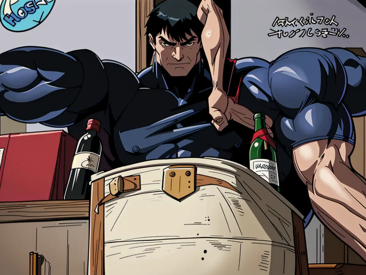 Wine rack held horizontally positioned bottle of cabernet sauvignon, as reviewed. Wine Connoisseur Leaves Open Cabernet Sauvignon Bottle Lying Horizontally on Wine Shelf