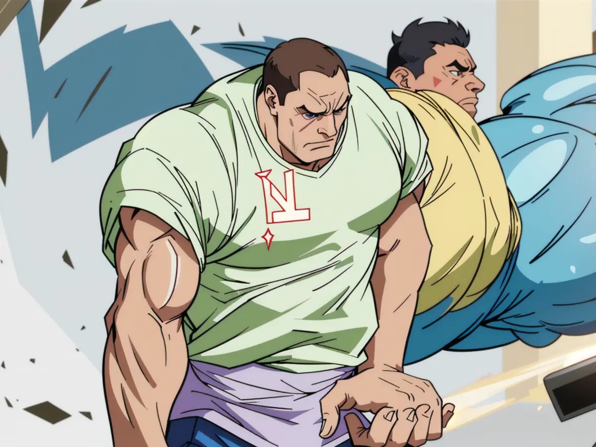Fist clenching a toner cartridge. A person grasping toner cartridge.