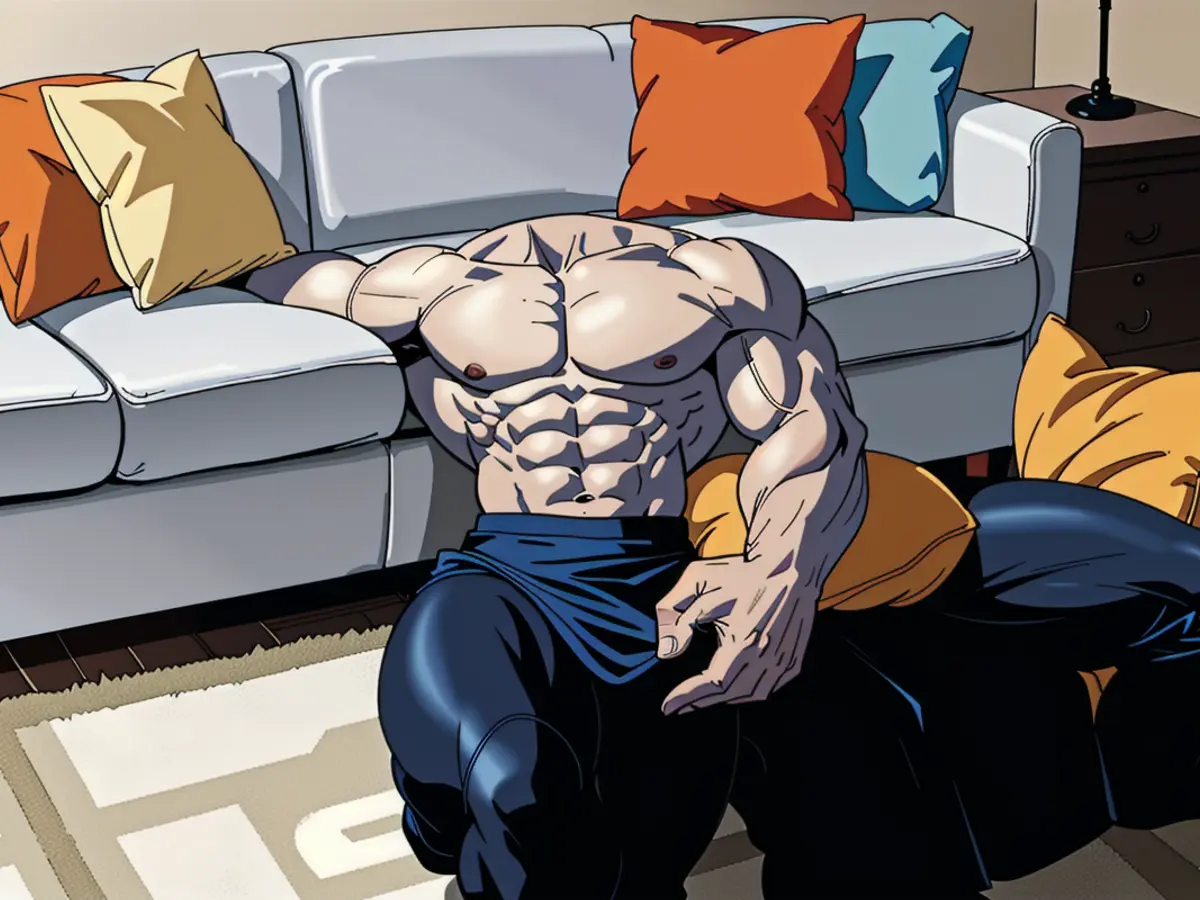 Reviewer's couch, adorned with goldish-yellow, off-white, burnt orange, and light blue pillow covers, draws attention. A critic's grey sofa, partial to golden-yellow, off-white, burnt orange, and light blue cushion covers.