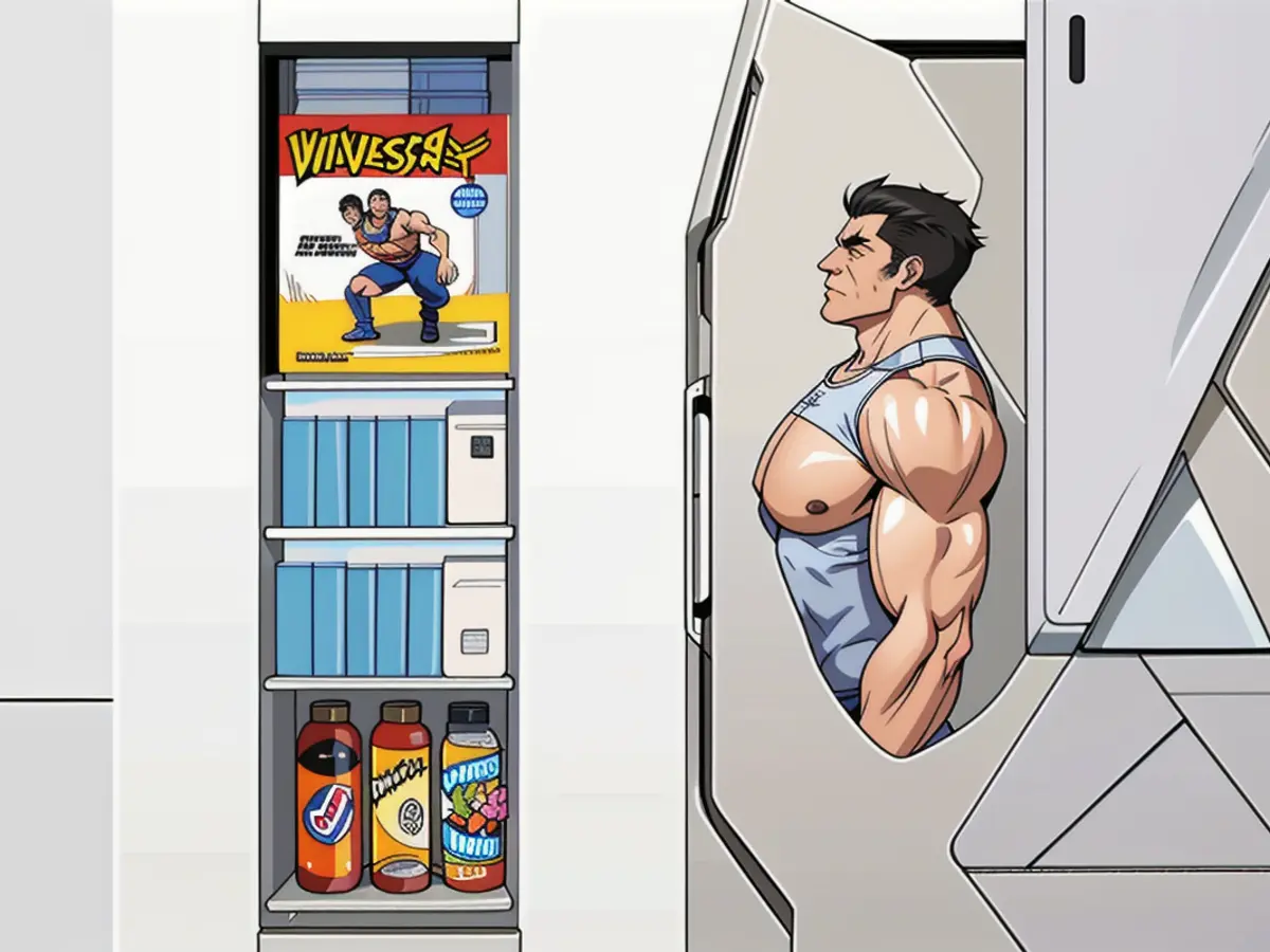 Operate the compact refrigerator exhibiting a geometric design on its facade Unlock the geometric-patterned compact refrigerator with ease.