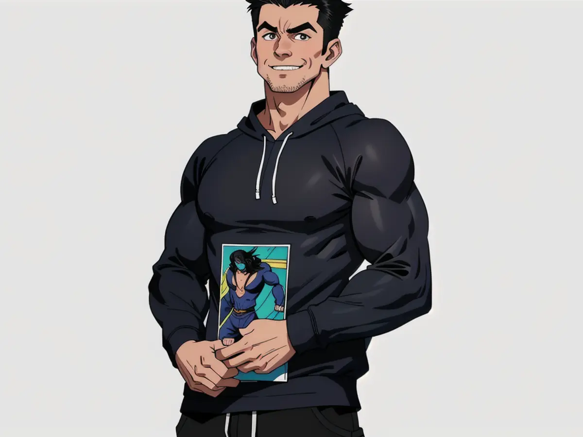 Smiling individual, clad in a black zip-up hoodie and matching joggers, is captured on camera in a casual outfit. Smiling individual, dressed in a laid-back black hoodie with a zipper and matching joggers, faces the camera.