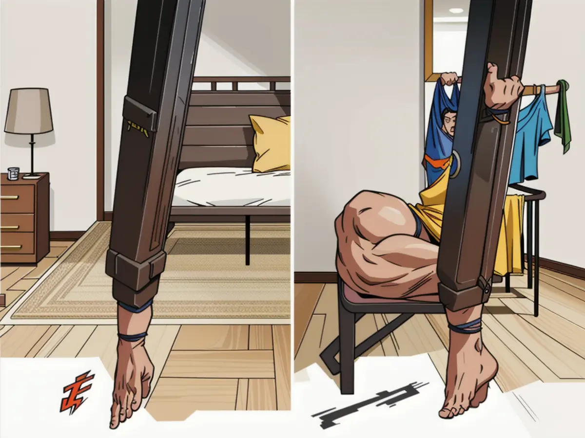 Damaged furniture without protectors revealing scratched floors, contrasted with an undamaged piece of furniture boasting a protector and unscratched floors. Damaged floor with furniture lacking protectors, displaying scratches, contrasted with undamaged floor below a furnished leg with a protective cover.