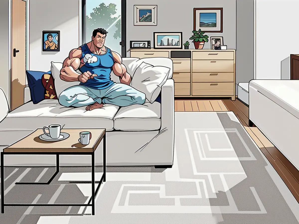 Room adorned with furnishings gathered upon the carpet Rug spread across living room, housing assorted collection of furniture