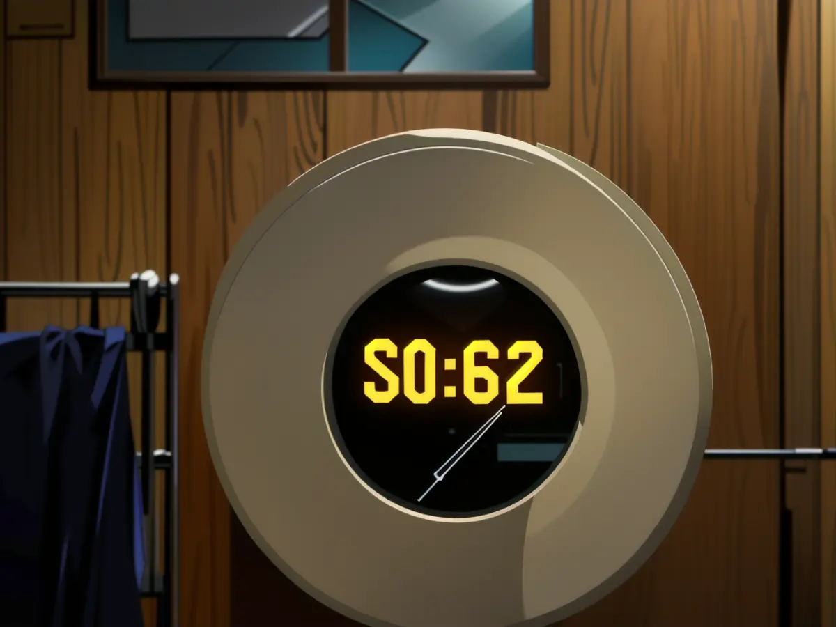 Bright, illuminated image of a clock designed for bedroom use Image depicting a luminous clock suitable for nightstand use