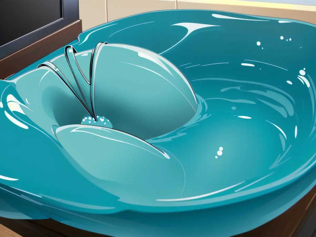 Sink overflowing with foam Sink filled with foam