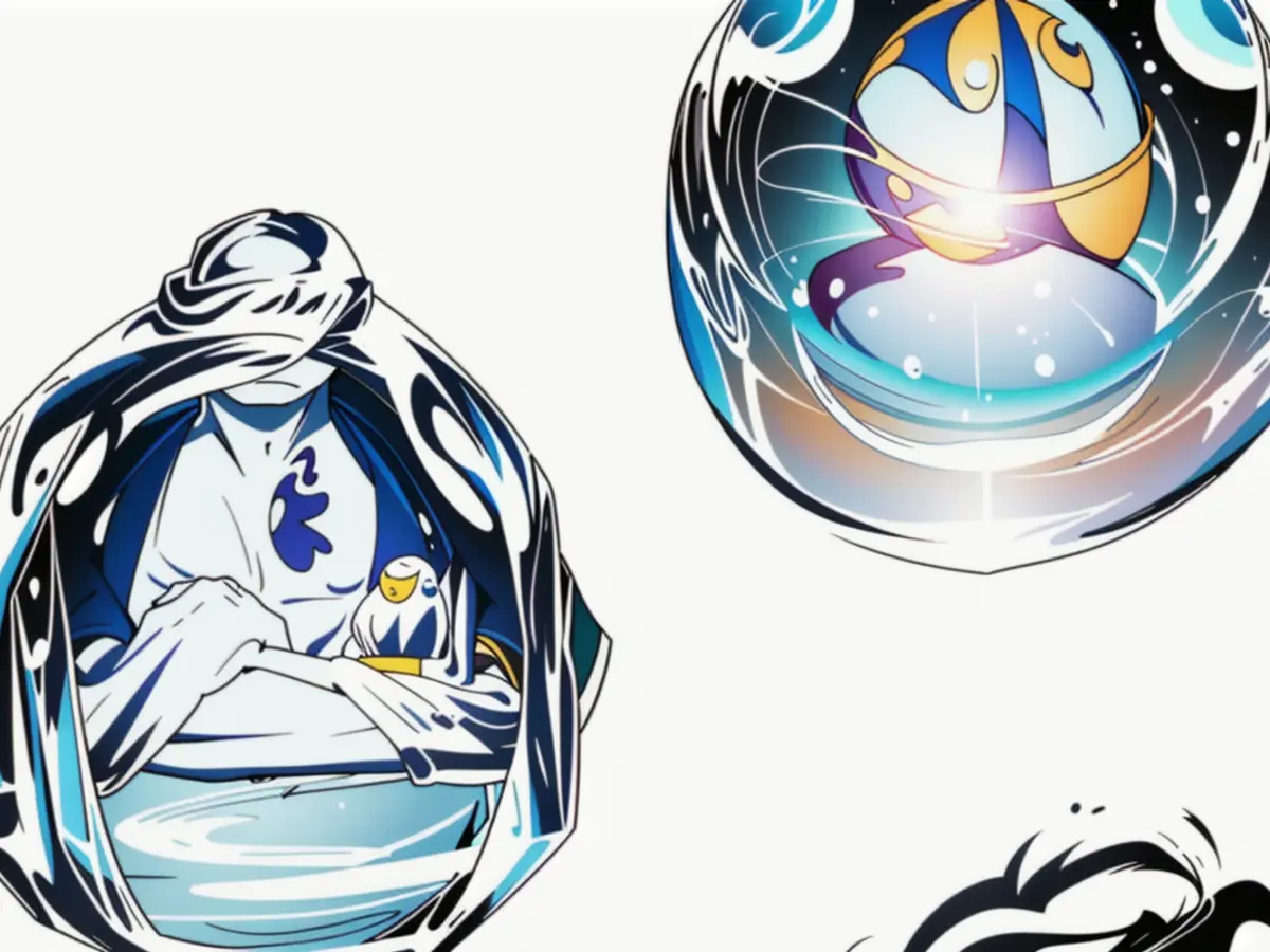Crystal ball suncatchers, including the container, detailed.