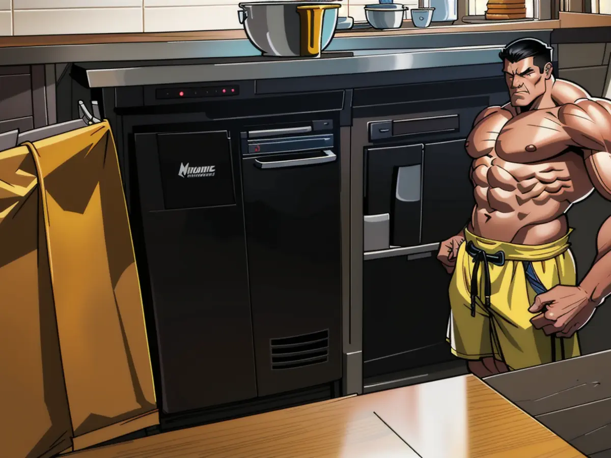 Black-hued dishwasher equipped kitchen setup (