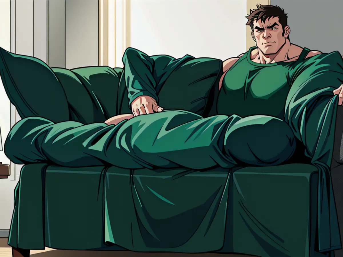 Pair of green velvet cushions resting on a sofa Two cushions, upholstered in green velvet, arranged on a sofa.
