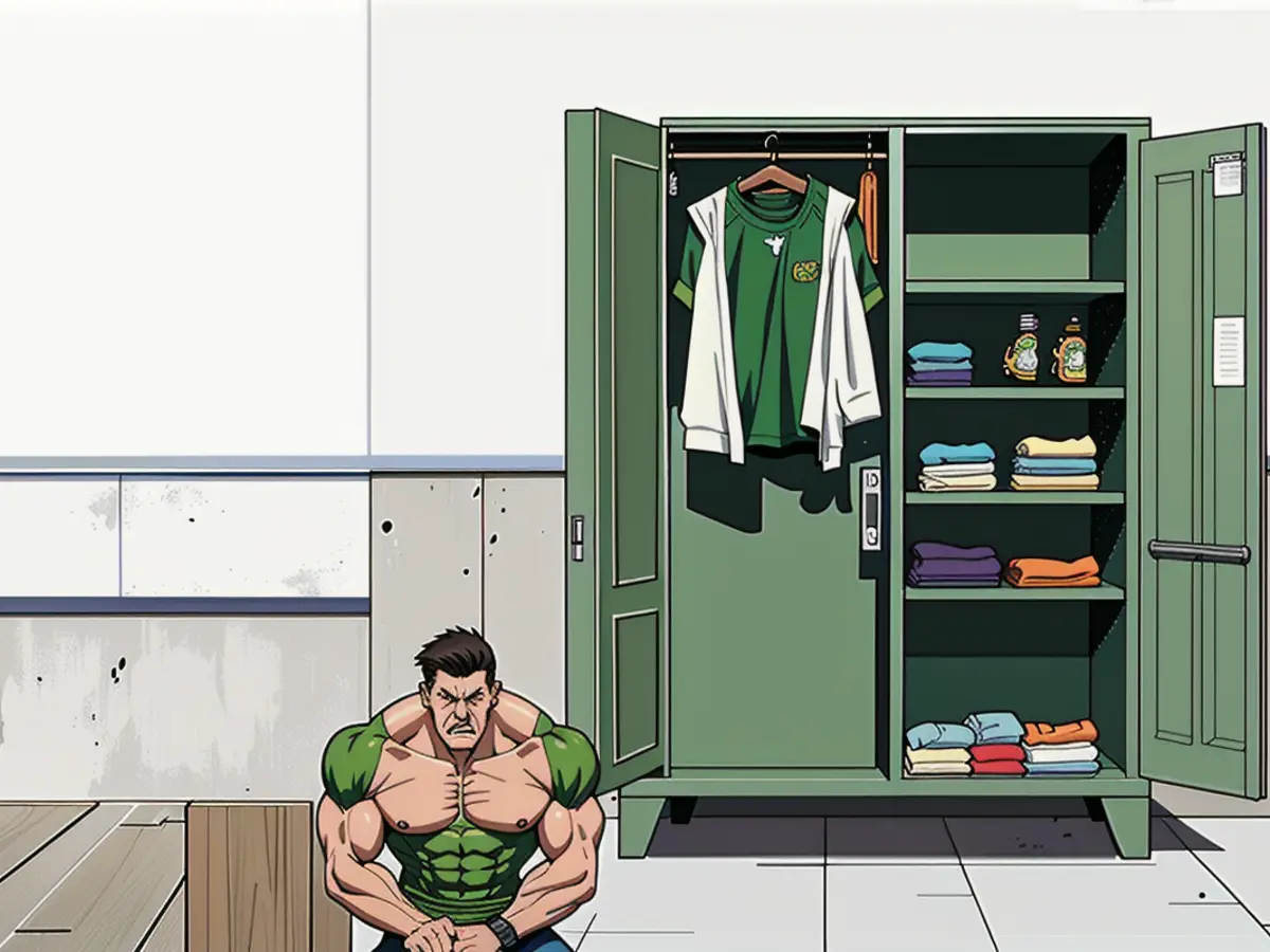 A sage green locker in question Sage green storage locker