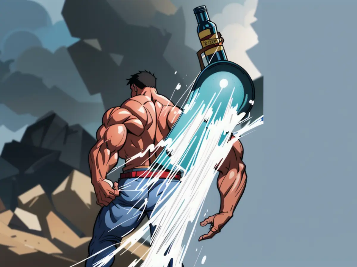 Individual brandishing an aerosol canister An individual wielding a can of mist.