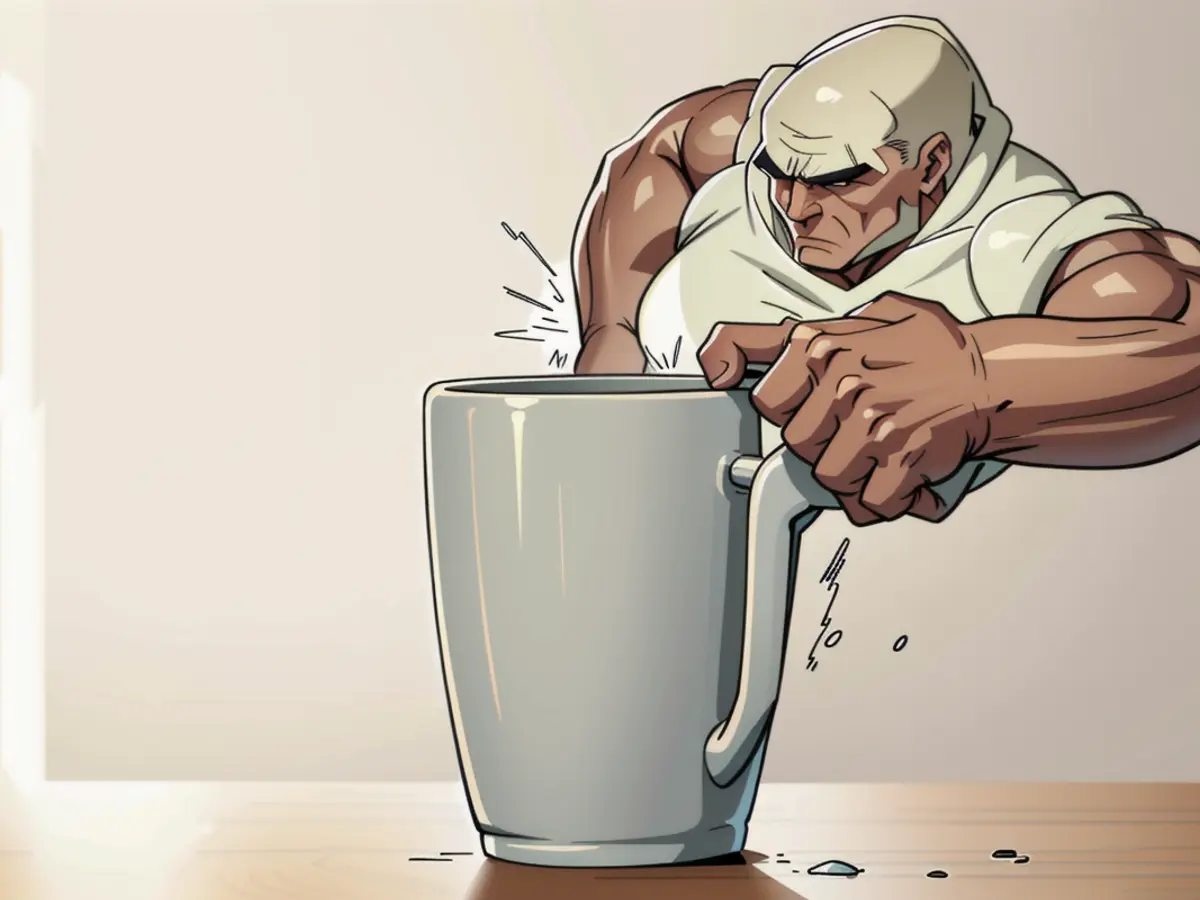 Ionized white mug and charging pad on the table Ion Mug and charging coaster placed on table