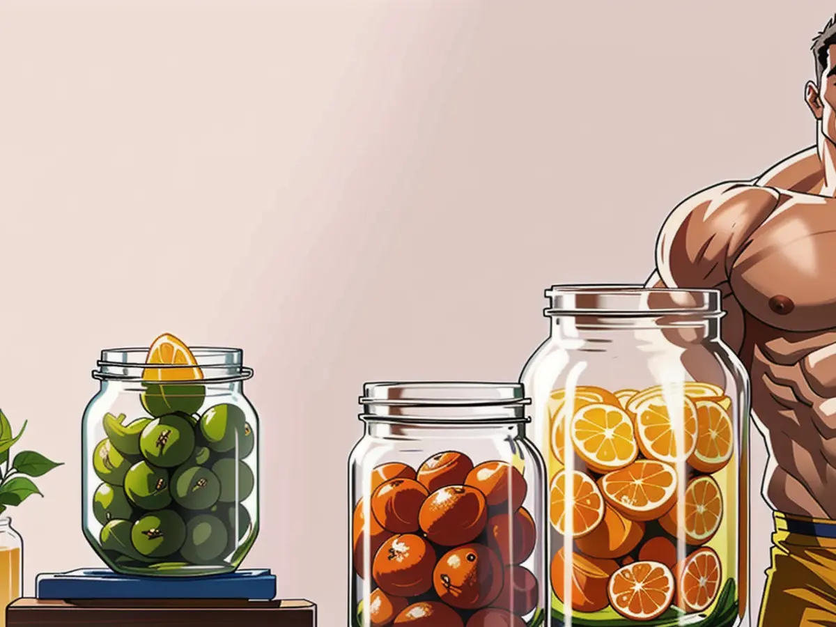 Jarred citrus fruits displayed in three containers Three containers hold tangy citrus fruits, arranged artfully inside.
