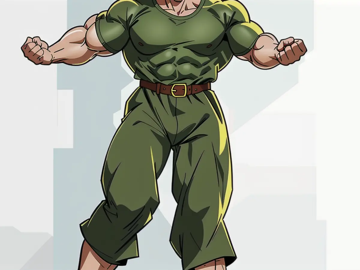 A model sporting an olive green jumpsuit. Jumpsuit-clad model dons olive green attire
