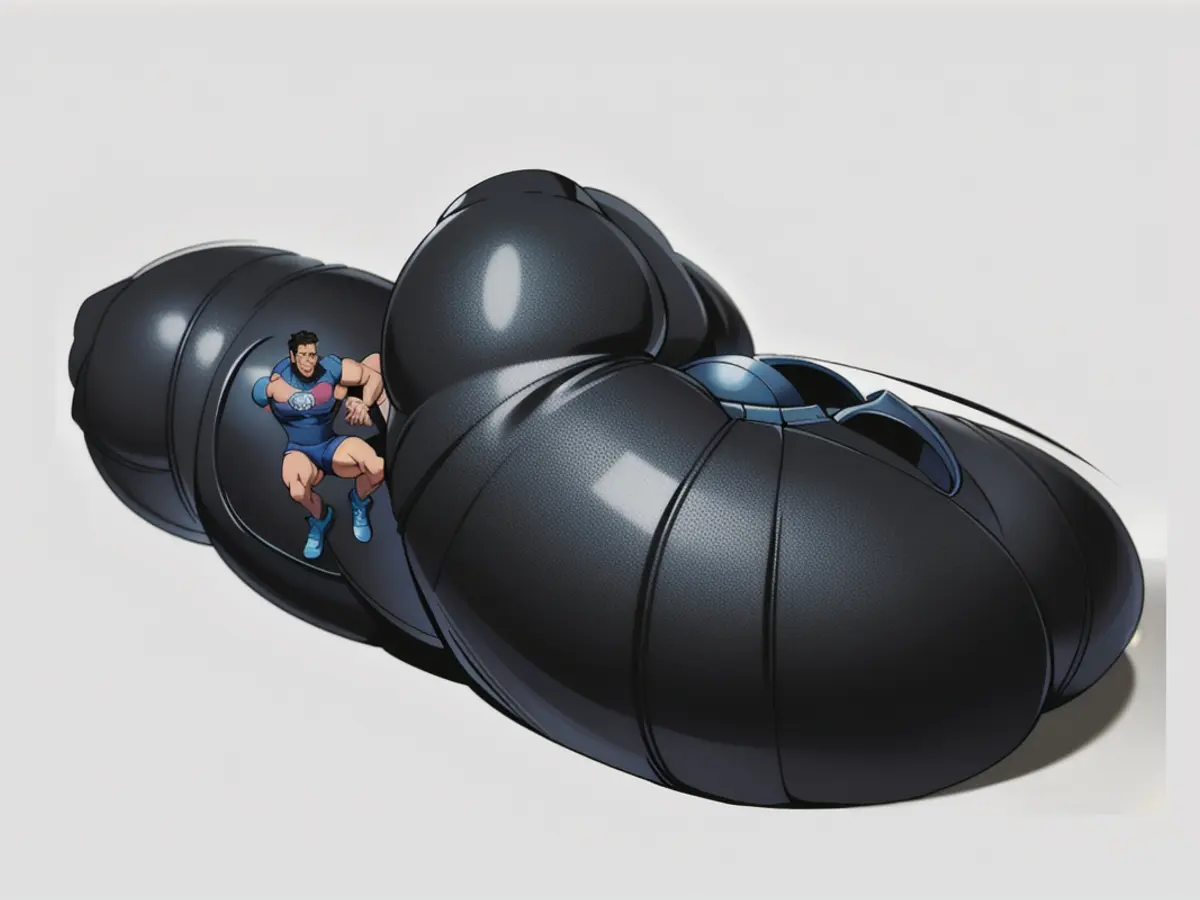 Solitary black rubber platform shoe Oversized, monochrome, single black clog footwear
