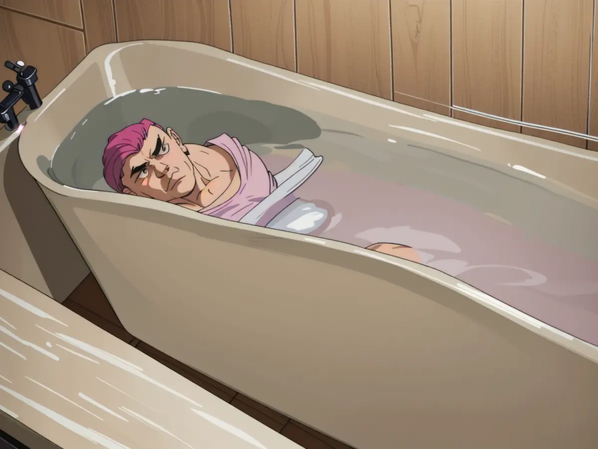 Examined Image of Bathtub Post- application of The Pink Stuff Before-and-after snapshot showcasing The Pink Stuff's impact on a bathtub