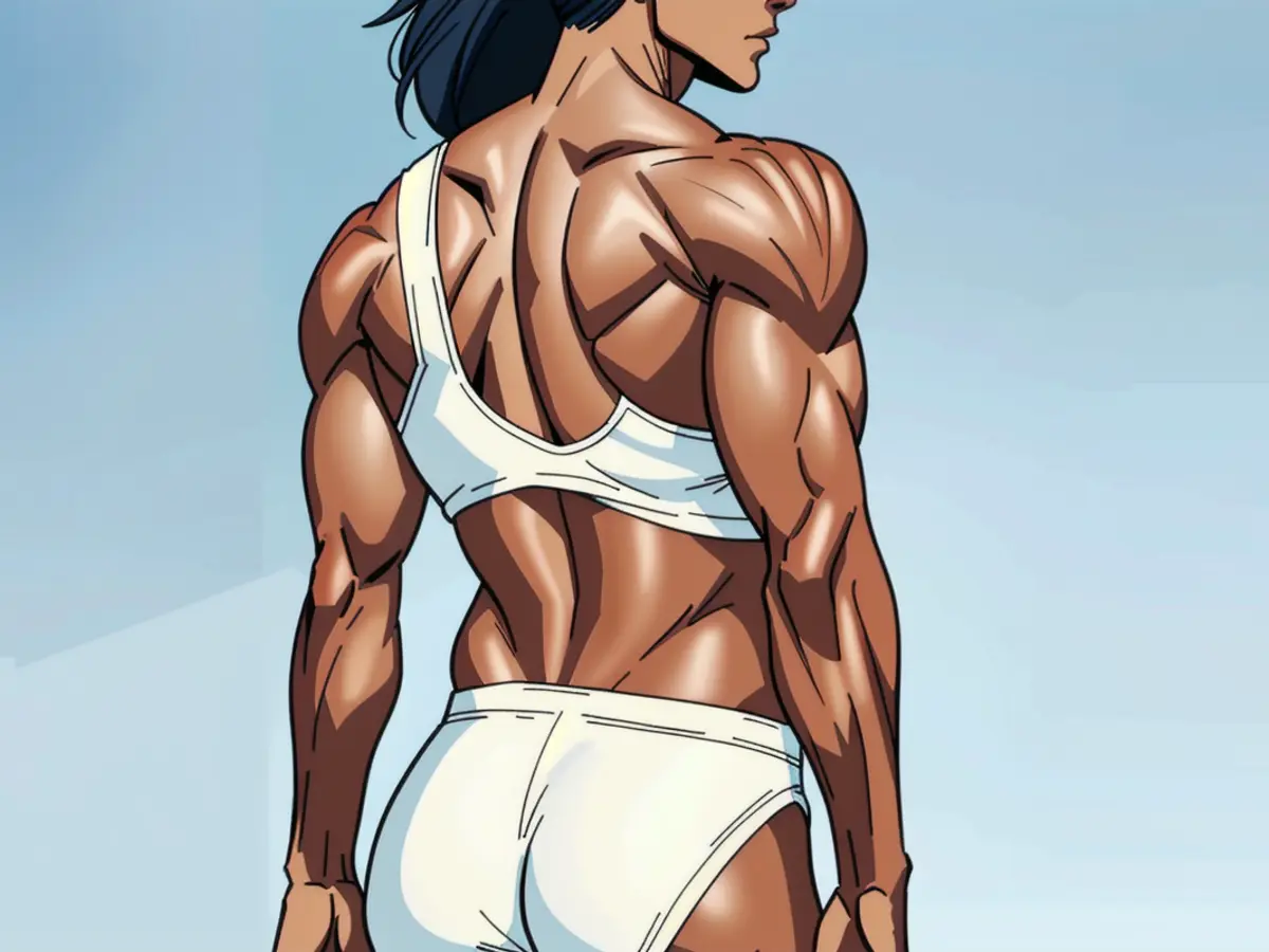 A back view of a white bathing suit featuring a single shoulder cut-out design. Reverse view: A swimsuit featuring a single shoulder and cut-out design in white color.