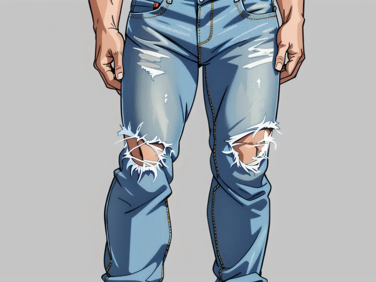 Torn denim trousers duo Torn denim trousers duo