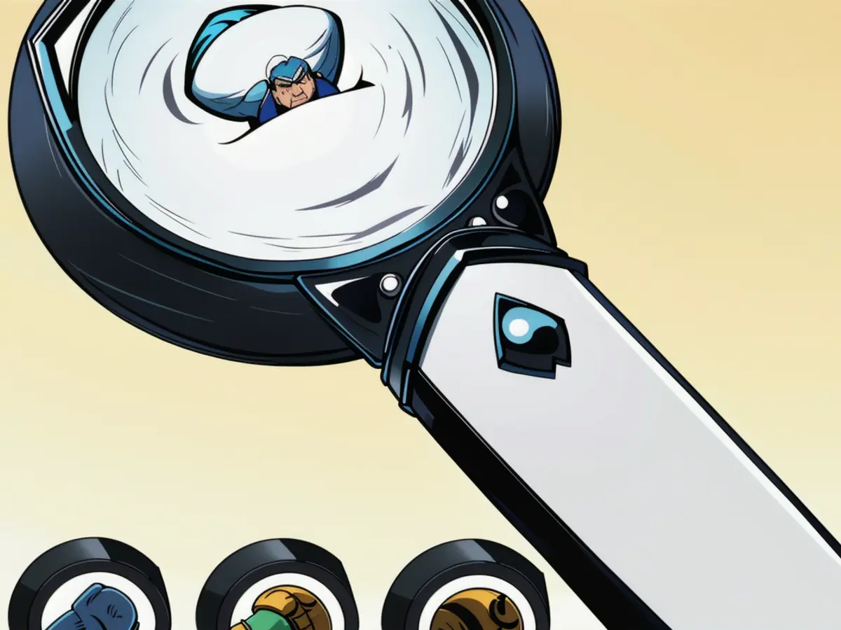 Intensive, Sleuth-like Tool: Black Magnifying Glass Magnifying glass, tinted black, scrutinizing details.