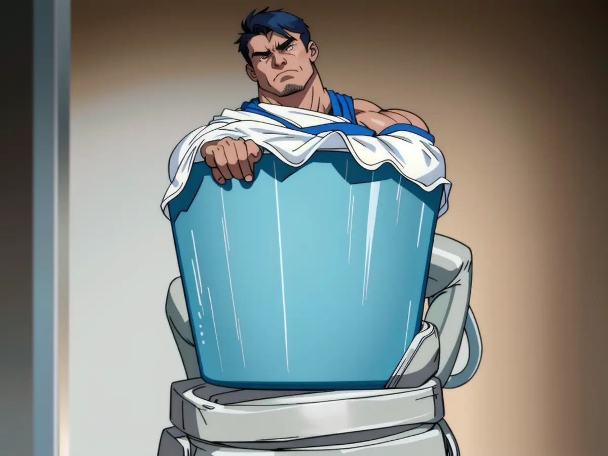 Garbage disposal overflowing with blue frothy substance. Disposal Filled with Blue Foam