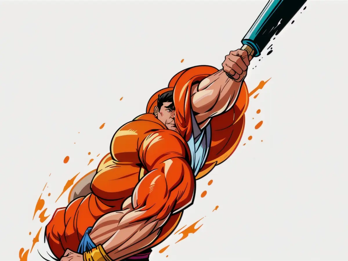 Long-haired, orange duster with a handle for thorough dusting. Vacuum cleaner with a long, orange, fluffy head and a handle.